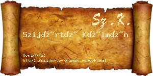 Szijártó Kálmán névjegykártya